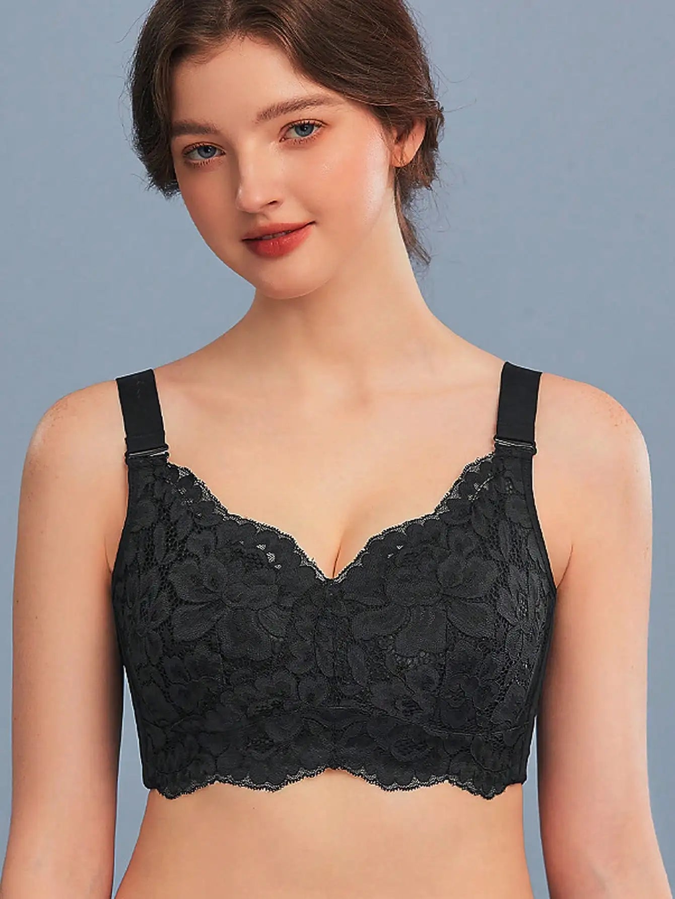 French lace lingerie for women slim fit gathered and gathered paired with anti sagging bra adjustable without steel ring bra luvshop24