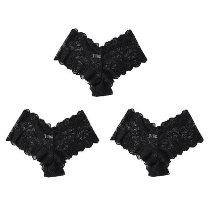 3Pcs Sexy Floral Lace Panties Women Briefs Low Waist Soft Lingerie Comfortable Female Underwear Girls Intimates Panties luvshop24