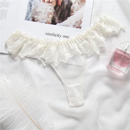 Lace Sexy Thongs Transparent Women's Underwear Cotton Crotch Hollow Out Traceless Panties Seamless Low Waist Seamless Briefs luvshop24
