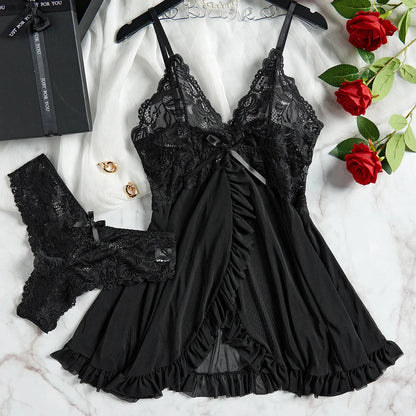 Women's Underwear Sexy Lingerie Set Erotic Bra Nightdress Sexy Lace Sleepwear Solid Slim Soft Dresses Erotic Sleepwear & Dresses luvshop24