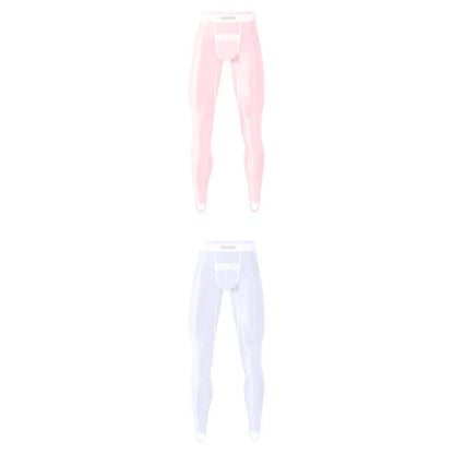 1/2/3PCS Men's Leggings Underwea Thin Sexy Transparent Ice Silk High Stretch Foot Anti Slip Pants Fitness Bottoms Pants AD776 luvshop24