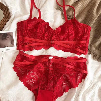 Logirlve Sexy Tоy For Women Bra Set Lingerie Push Up Brassiere Lace Embroidery Underwear Set Ultra-thin Cup Female Lingerie luvshop24