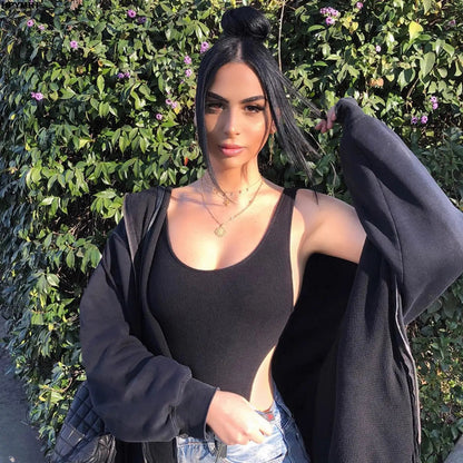 2022 Sexy Fashion for Women New Summer Casual Tank Top Black halter neck short sports bodysuit Female Clothing Tops Clothing luvshop24