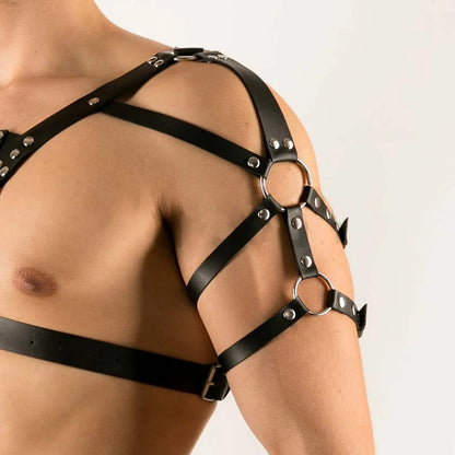 Fetish Gay BDSM Bondage Men Sexy PU Leather Cage Harness Male Lingerie Adjustable Sexual Body Punk Style Belt Harajuku For Adult luvshop24