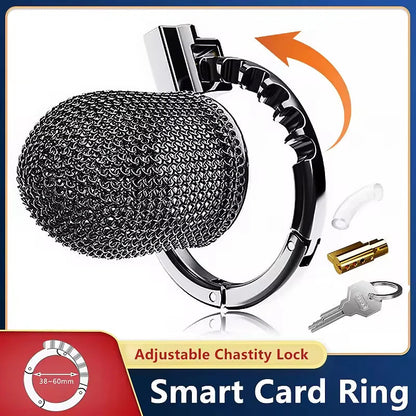 Male Metal Mesh Chastity Cage Sexy Adult Man Chastity Device Cock Cage Adjustable Penis Ring Chastity Lock BDSM Sex Toys For Men luvshop24