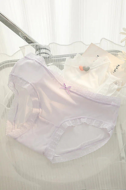 L-XL Women's Underwear Panty Sexy Lace Panties Girls' Fashion Ice Silk Briefs Middle Waist Seamless Underpants Female Lingerie luvshop24