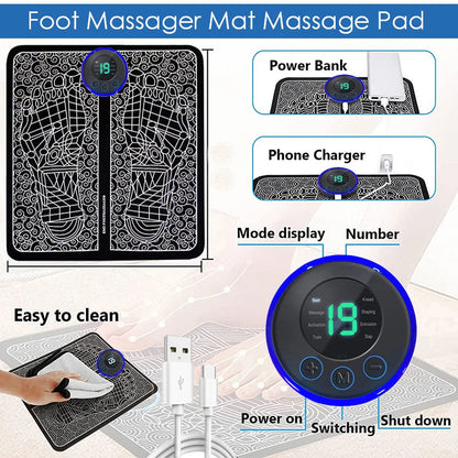 Electric Foot Massager Pad Muscle Massage Relaxation Trainer For Massage Fitness Outdoor Sport Home Family Relax luvshop24
