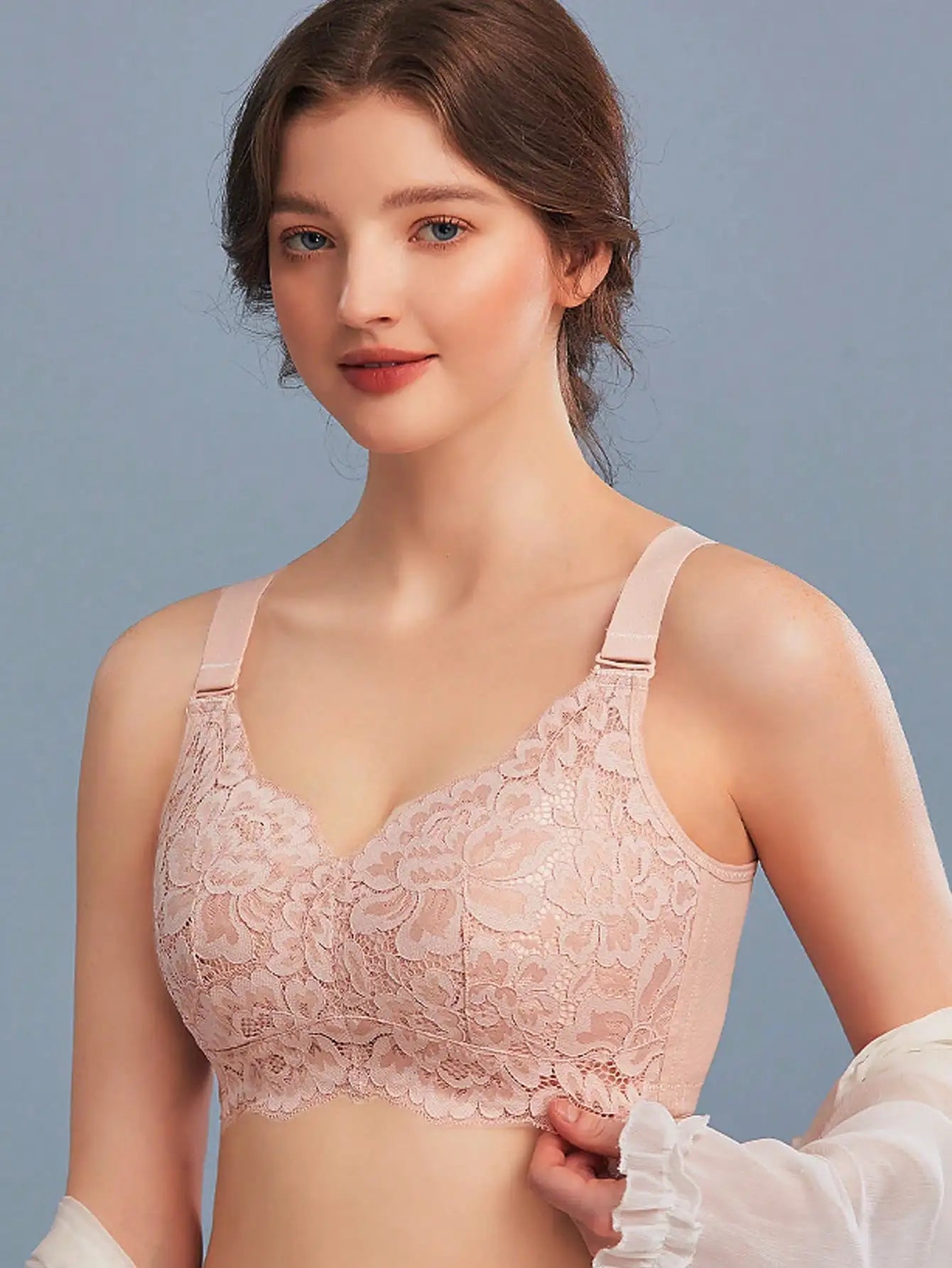 French lace lingerie for women slim fit gathered and gathered paired with anti sagging bra adjustable without steel ring bra luvshop24