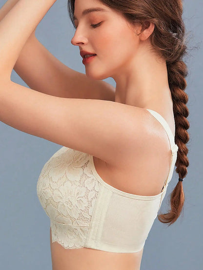 French lace lingerie for women slim fit gathered and gathered paired with anti sagging bra adjustable without steel ring bra luvshop24