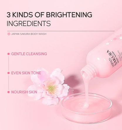 LAIKOU Sakura Shower Gel Long Moisturizing Smooth Long Lasting Fragrance Gentle Foam Body Cleansing Bath Product 200ml luvshop24