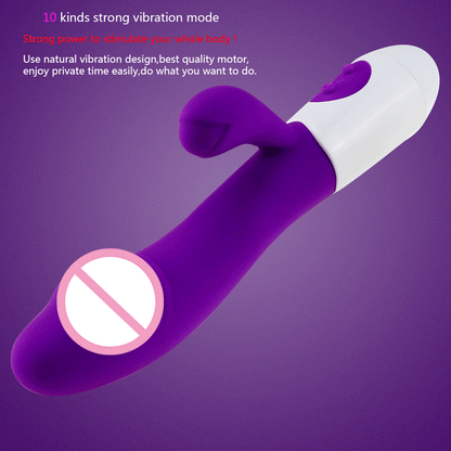 Rechargeable Dildo Rabbit Vibrator Dual Vibration G Spot Vagina Massager AV Stick Clitoris Sex Toys for Women Female Masturbator luvshop24