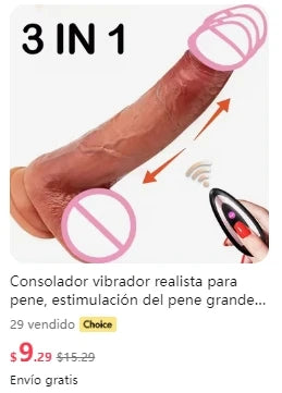 Realistic Vibration Dildo Telescopic Penis Anal Plug Vibration Female Suction Cup Masturbation Sexmachine Sex Toys For Women 18+ luvshop24