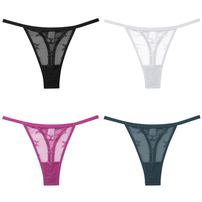 4Pcs Lace Bikini Panties Women Sexy Thongs Lace G-string Underpants S-XL Ladies Comfortable T-Back Underwear Sexy Lingerie 2022 luvshop24