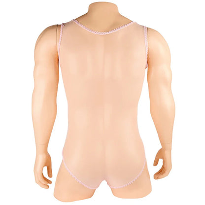 Men's Sexy Sheer Stocking Bodysuit Sissy Leotard Penis Sheath Cover Bodystocking Gay Erotic Underwear Lingerie for Adult Toys luvshop24