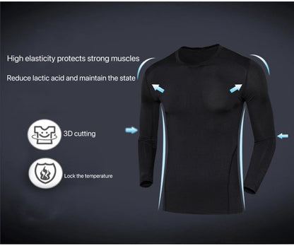 1pcs Men Long-sleeved Thermal Underwear Male Tight Fitting Fast Dry Elastic Fitness Suit Set Man Autumn Winter Sprots Wear luvshop24
