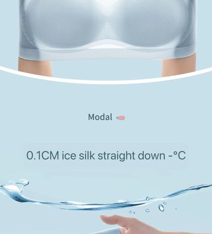 1pcs Summer Women Ultrathin Sport Bra Ms.Basic Thin Vest With Padded Female Brassier Ladys Ice Silk Seamless Comfort breath Bras luvshop24