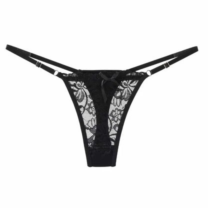 Lace Underwear for Women Low Rise Adjustable Waist Thongs Sexy Perspective G-String Female Breathable Lingerie luvshop24