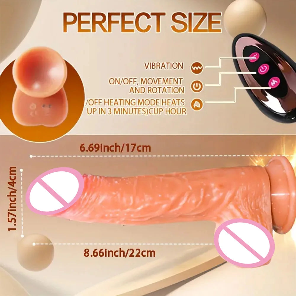 Realistic Dildo Telescopic Vibrator Penis Double Penetration Anal Vagina Masturbation Fake Dick Sex Machine Sex Toys for Women luvshop24