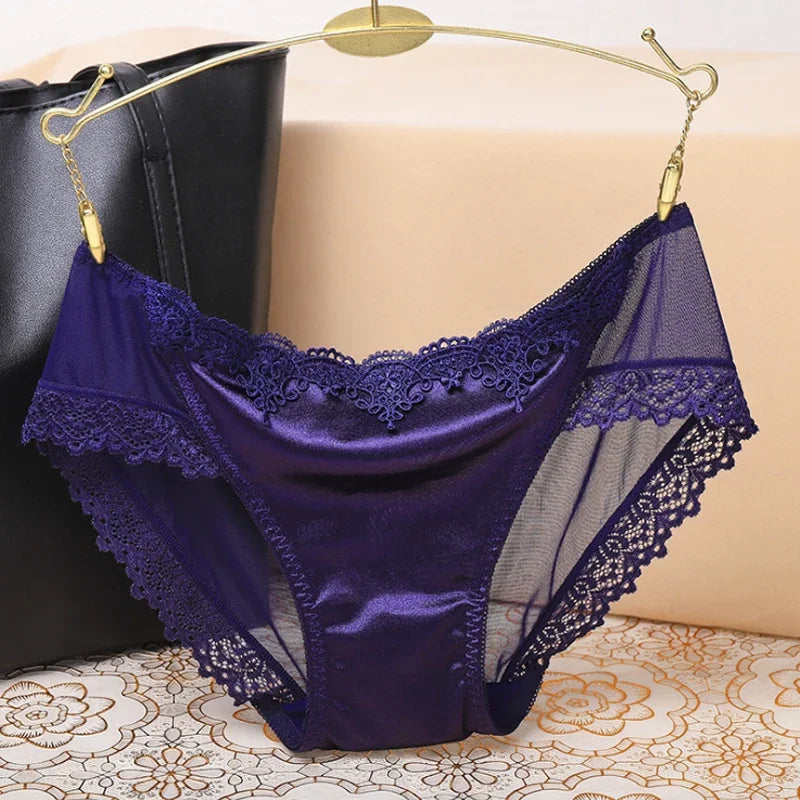 Women's Panties Underwear Lace Briefs Seamless Panties for Women Elastic Low-Waist Underpant Lady Sexy Female Intimates Lingerie luvshop24