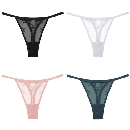4Pcs Lace Bikini Panties Women Sexy Thongs Lace G-string Underpants S-XL Ladies Comfortable T-Back Underwear Sexy Lingerie 2022 luvshop24