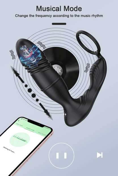 Male Thrusting Prostate Massager Bluetooth APP Vibrator for Men Gay Anal Plug Wireless Remote Butt Plug Sex Toy for Couples luvshop24