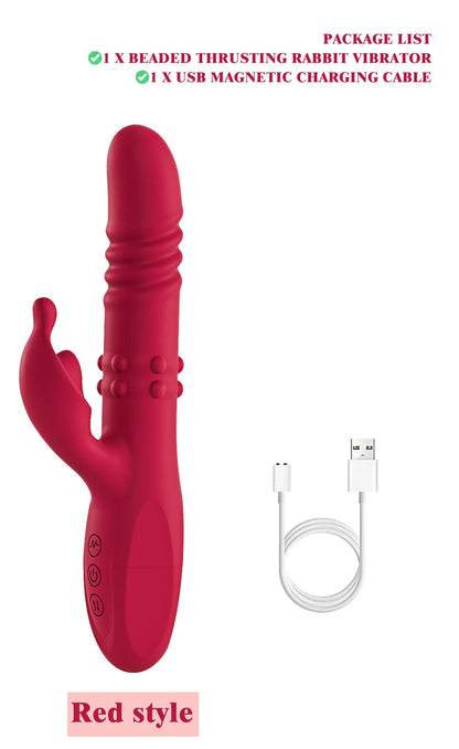 Telescopic Rabbit Vibrator Rotating Massage Vaginal Clitoris Vibration Stimulator G-spot Orgasm Masturbator Adult Couple Toys luvshop24
