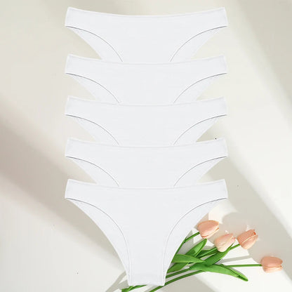 FINETOO 5PCS/Set M-XXL Panties Women Cotton Lingerie Woman Underwear Sexy Femme Underwear Girls Underpant Panty 7 Solid Colors luvshop24