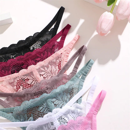 5PCS Sexy Lace Women Lingerie Exotic Underpants Female Lace Transparent Hollow Out G-string Thong Female Soft Intimates S-XL luvshop24