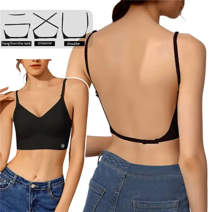 2024 Invisible Push Up Bra Backless Sexy Women Bras Low Cut Plunge Brassiere Open Back Wedding Underwear Seamless Lingerie luvshop24