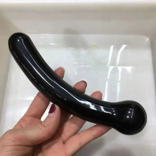18cm Black Obsidian Yoni Massage Wand Magic Crystal Face Care Pleasure Stick For Women Body Massage Kegel Exercise Hearth Care luvshop24