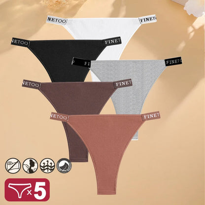 5PCS/Set Sexy Lingerie Women Cotton Panties Finetoo Letter Low Waist Female Briefs Underwear Comfort Underpants Women Intimates luvshop24