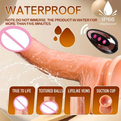 Realistic Dildo Telescopic Vibrator Penis Double Penetration Anal Vagina Masturbation Fake Dick Sex Machine Sex Toys for Women luvshop24