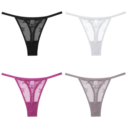 4Pcs Lace Bikini Panties Women Sexy Thongs Lace G-string Underpants S-XL Ladies Comfortable T-Back Underwear Sexy Lingerie 2022 luvshop24