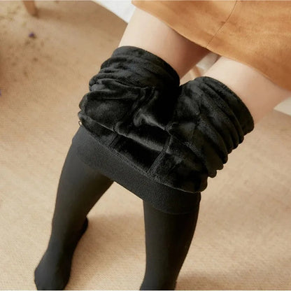 Women's Fleece Tights Warm Insulated Pantyhose Skin Effect Translucent Stockings Sexy Women's Underwear High Elastic Leggings luvshop24