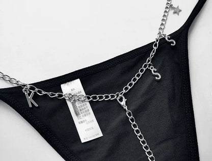 Metal Chain Hot Sexy Women Panties Cotton G String Girls Briefs Letter Thong Erotic Female Underwear Low Waist Intimates luvshop24