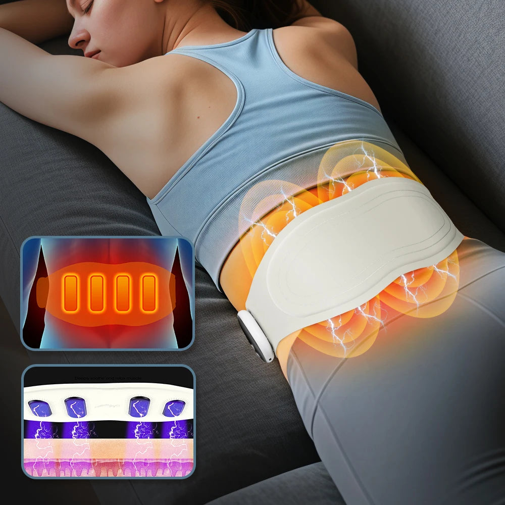 Electric Waist Massager Heating Lumbar Massage Belt Vibration Hot Compress Abdominal Massager Heated Pad Muscle Relax Waist Belt luvshop24