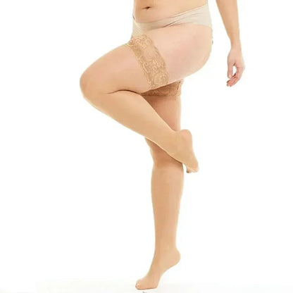 Lace Top Plus Size Knee Thigh High Socks for Women Stockings Sexy Stay Hold Up White Black Pink Red Long Stocking with Anti-slip luvshop24