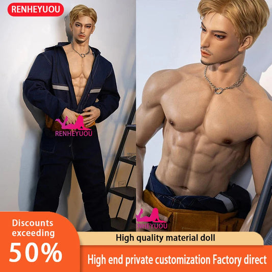 RENHEYUOU 186CM Full Body Silicone Realistic Adult Male Sex Doll Gay Big Penis Male Sex Toys Female Masturbation Doll Dildo 18+ luvshop24