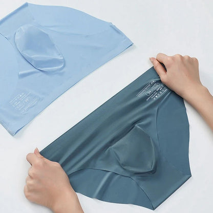 Men's Ice Silk Seamless Briefs Summer New Ultra-thin Transparent Sexy Quick-drying Trendy Breathable Underwear Panties luvshop24