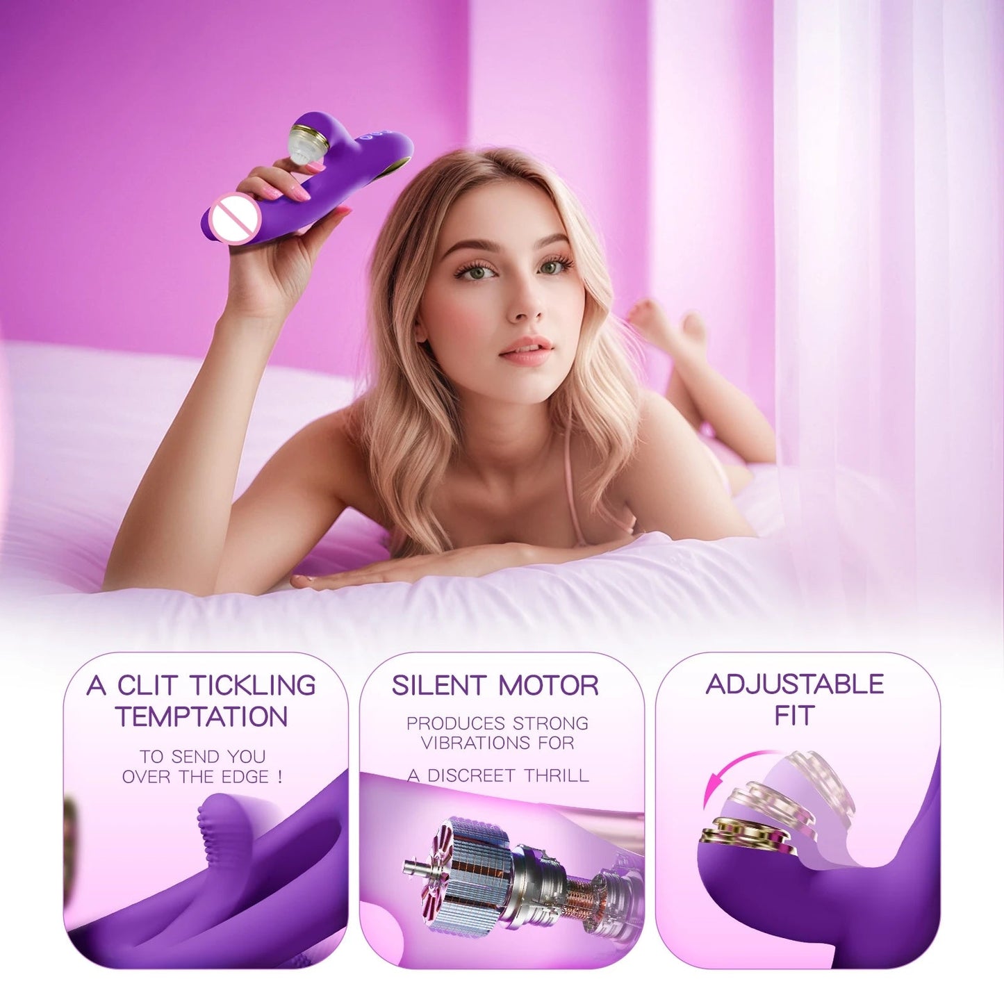 Tapping Flapping Vibrator for Women Clit Sucker Clitoris Stimulator G spot Massager with 3 Replaceable Adults Sex Toy for Female luvshop24