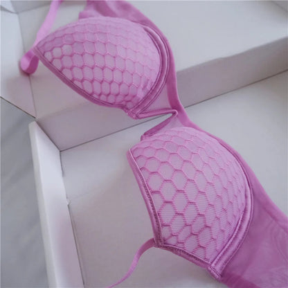 Lace Lingerie Set Push up Bra Transparent Panty Sets for Women Quality bras Black Big Size Sexy Luxury Underwear Set female luvshop24