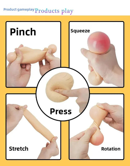 Stress Relief Balls Realistic Male Testicle Design Soft Plastic Squeezable Toy for Men Adult Entertainment Egg Shaped Toys luvshop24