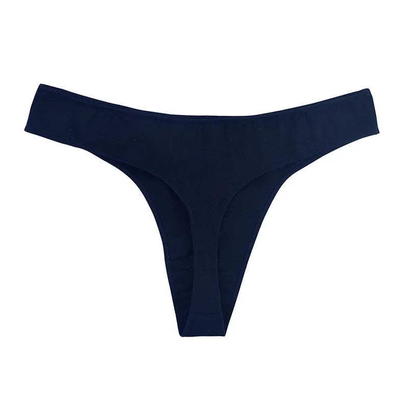 6pcs Cotton Women's Thongs Panties Sports Breathable Low Waist Underwear Lingerie Sexy Female Lady Solid Color G-String luvshop24