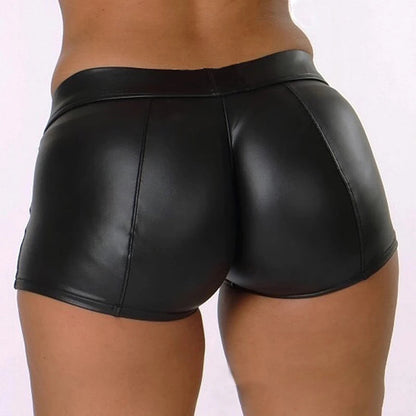 2024 Sexy Womens Shorts Shiny Elastic High Waist Shiny Faux PU Leather Short Pants Slim Hot Dance Clubwear Mini Shorts luvshop24