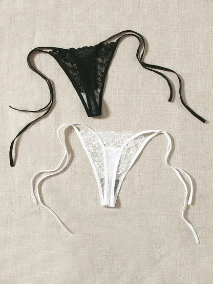 2pcs Low Waist Lace Thong For Women Sexy Panties Comfortable Underwear Female Underpants Lingerie C847 luvshop24