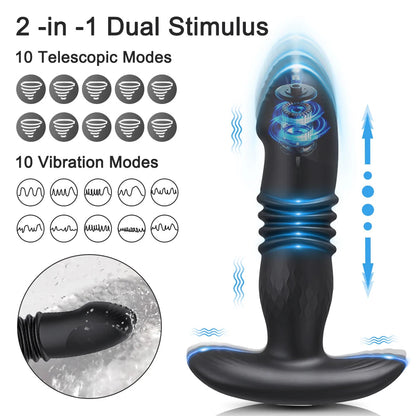 Telescopic Vibrating Butt Plug Anal Vibrator Wireless Remote Sex Toys for Women Ass Anal Dildo Prostate Massager Men Buttplug luvshop24