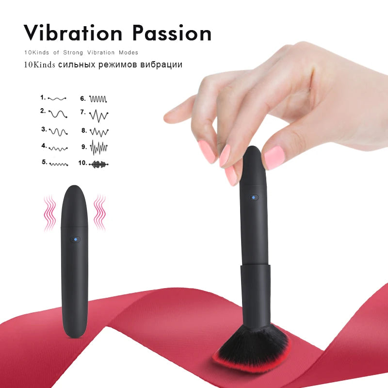 Makeup Brush Vibrator for Women Clit Vagina Stimulator AV Magic Dildo Wand Bullet Vibrator Female Masturbation Massager Sex Toys luvshop24
