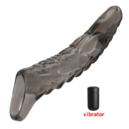 HESEKS Vibrating Penis Sleeve Vibrator for Men Couple Penis Extender Cover Reusable Special Condom Cock Erotic Toys for Men luvshop24