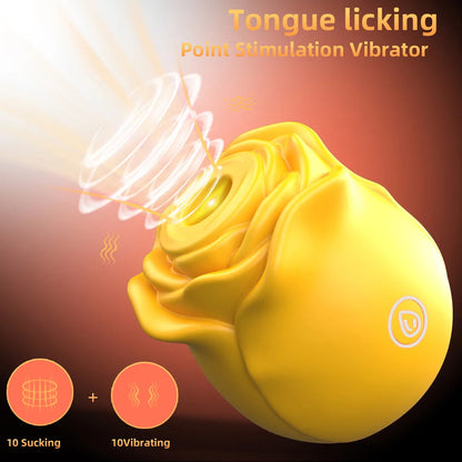 1PC Rose Flower 2 In 1 Vibrator Sucking Beating Nipple Clitoral Stimulator Powerful G-spot Vaginal Vibrator Sex Toys for Women luvshop24