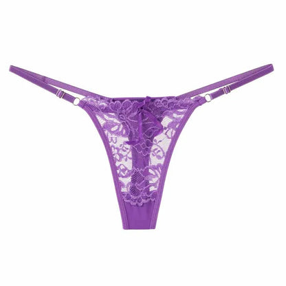 Lace Underwear for Women Low Rise Adjustable Waist Thongs Sexy Perspective G-String Female Breathable Lingerie luvshop24